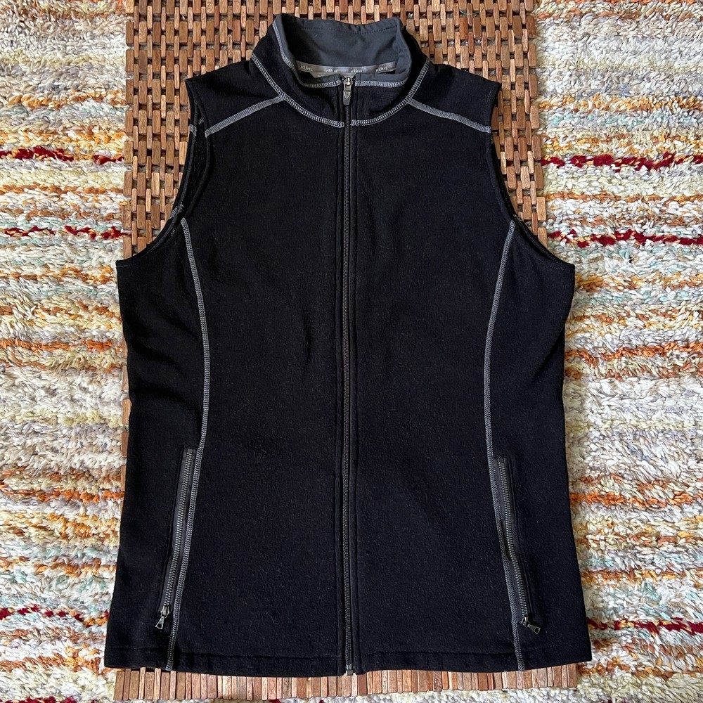 Kuhl Kashmira Super Soft Tech Fleece Vest Black Full Zip Men's Size Small S