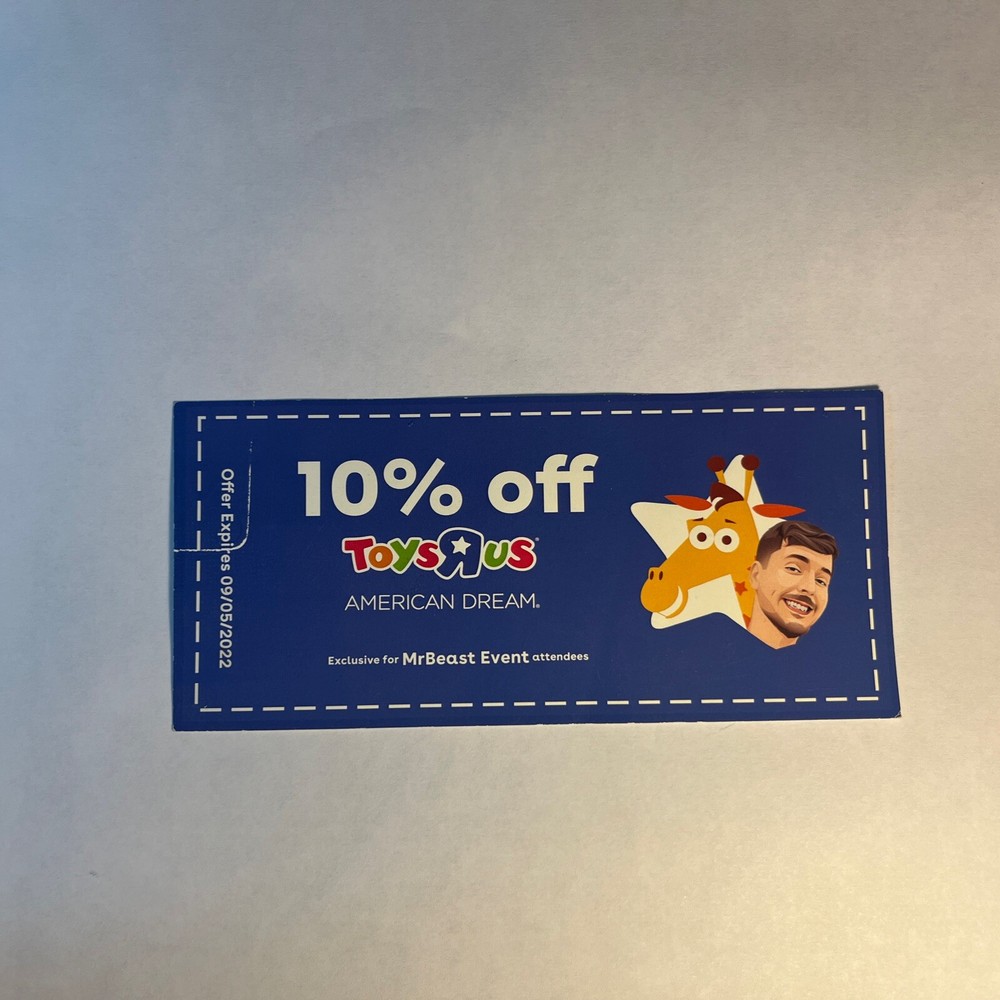 Mr Beast x Toy r us Coupon From American Dream (RARE)