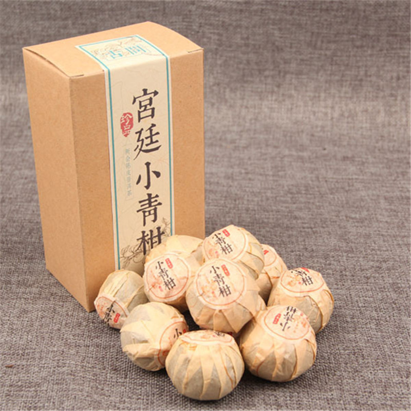 100g Yunnan Pu-erh Tea Xinhui Green Citrus Puer Tea Small Black Pu Er Cooked Tea