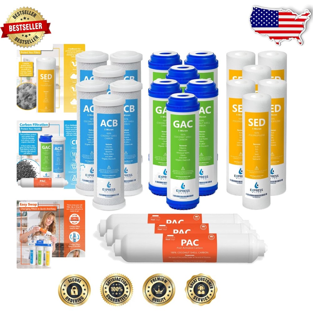 Enhanced Taste and Health in Every Drop - 21 Coconut Carbon Filters 10 Inch