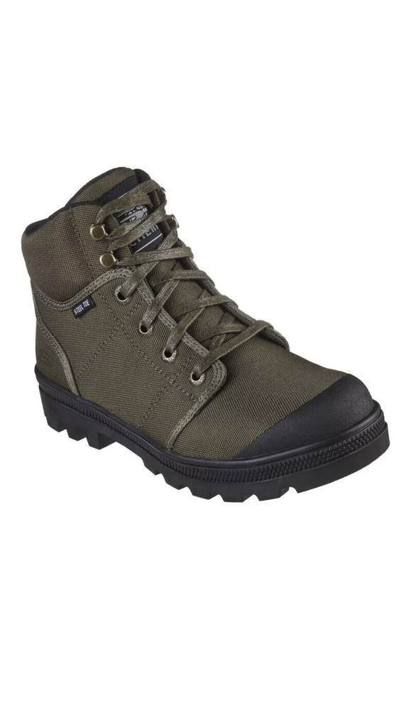 NEW Womens SKECHERS WORK ROTUND-DARRAGH ST-108055 Olive FABRIC steel toe