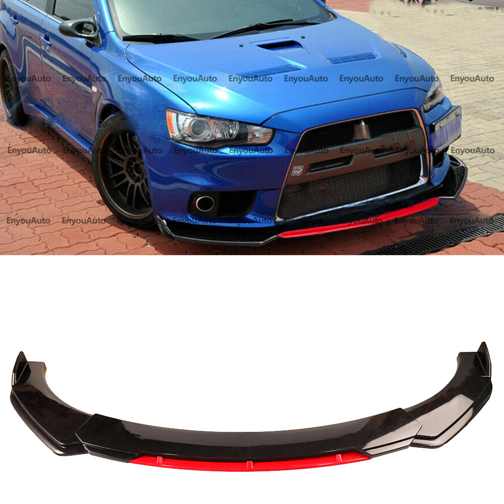 For Mitsubishi Eclipse Universal Front Bumper Lip Spoiler Splitter Black Red