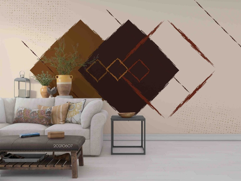 3D Geometric Graphic Watercolor Wall Murals Wallpaper Murals Wall Sticker 4