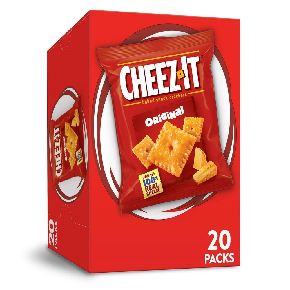 Cheez-It Original Cheese Crackers, Baked Snack Crackers, 20 Count New NEW USA