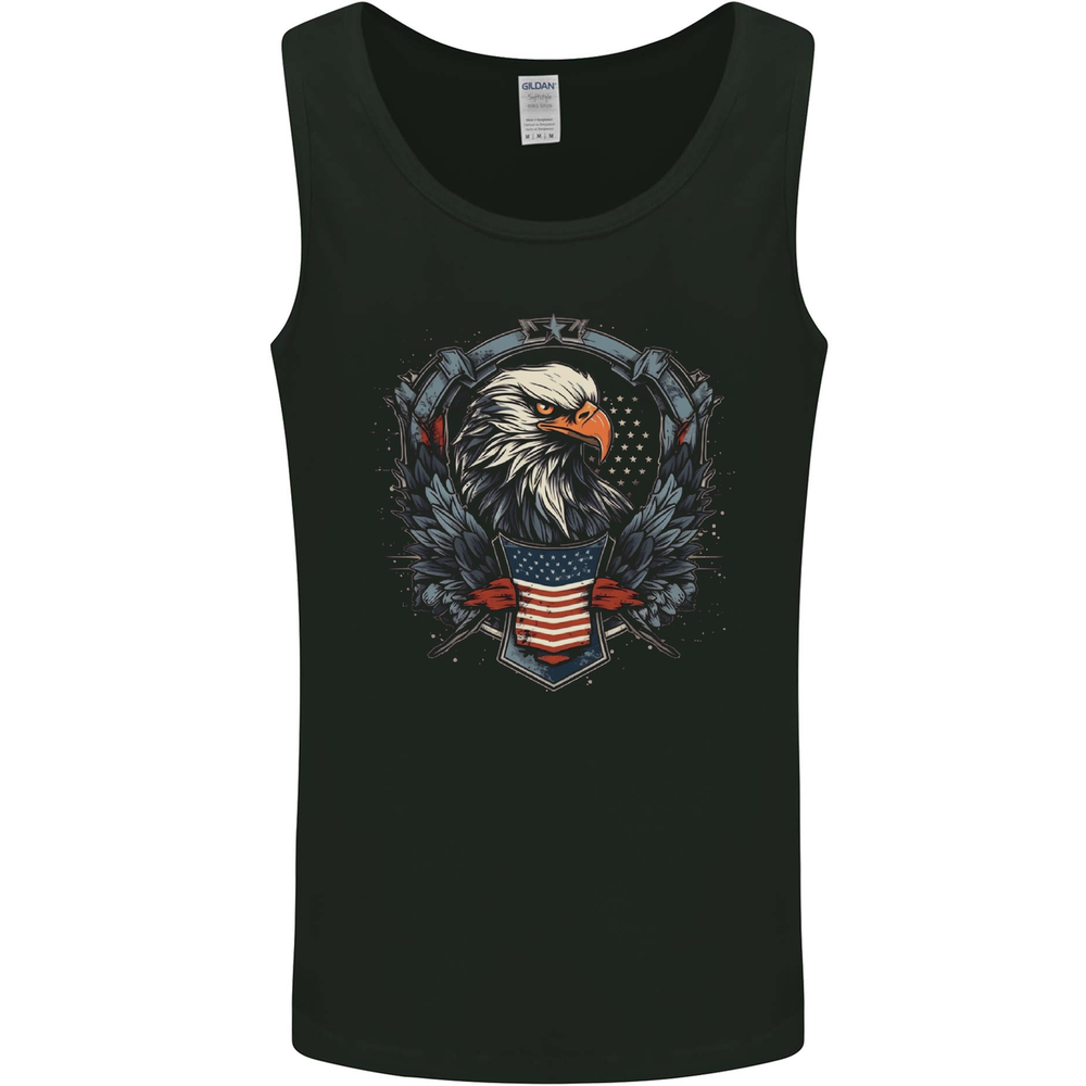 Eagle With USA Flag Shield Mens Vest Tank Top