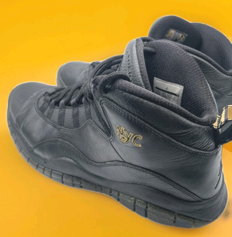 Nike Air Jordan 10 Retro NYC Rat Pack Black Gold 310805-012 Men’s Size 11.5