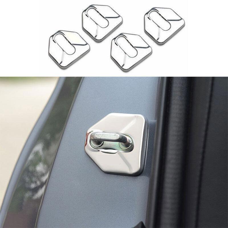 4*For Subaru Forester 2014-2018 Silver Titanium Door Lock Buckle Protection Trim
