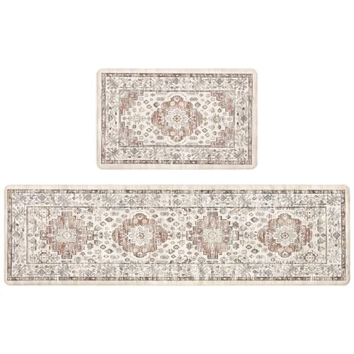 Anti Fatigue Non Slip Kitchen Floor Mat Set of 2 Cushioned for Comfort