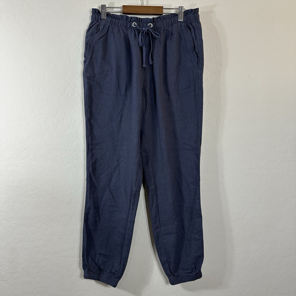 Social Standard by Sanctuary Women's Pants Blue Linen Blend Elastic Waist Size S