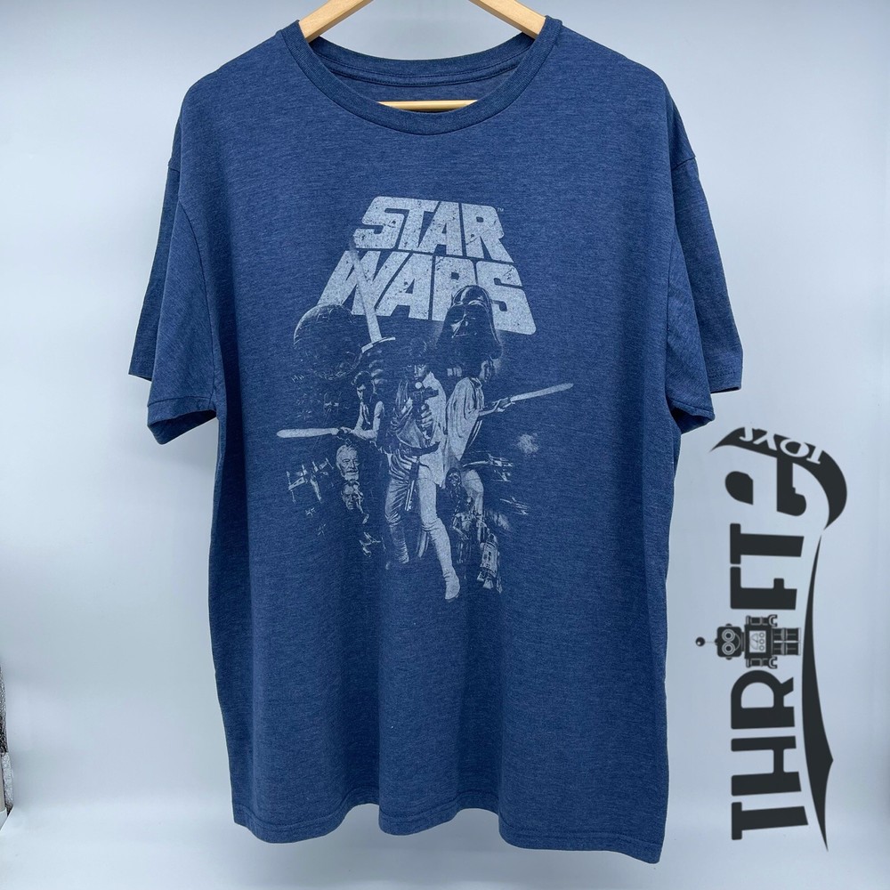 Star Wars Mens Size XL Color Blue Short Sleeve Crew Neck Graphic Casual T Shirt