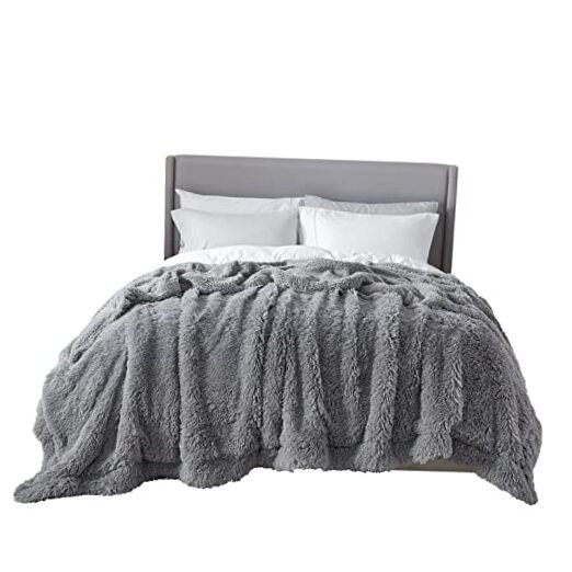 Soft Thick Grey Queen Size Blanket 90x90 for Cozy Bed Comfort