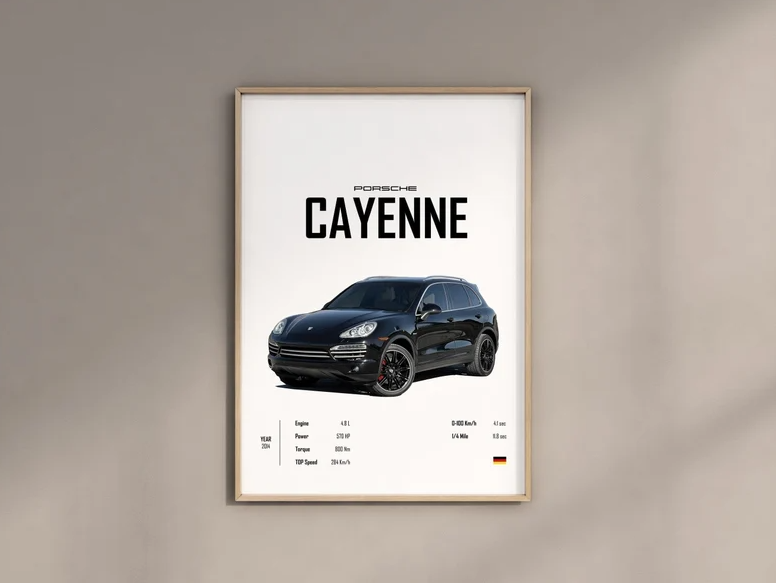 Porsche Cayenne 2014 Turbo S Car poster Digital Prints Wall Kids Boys Room