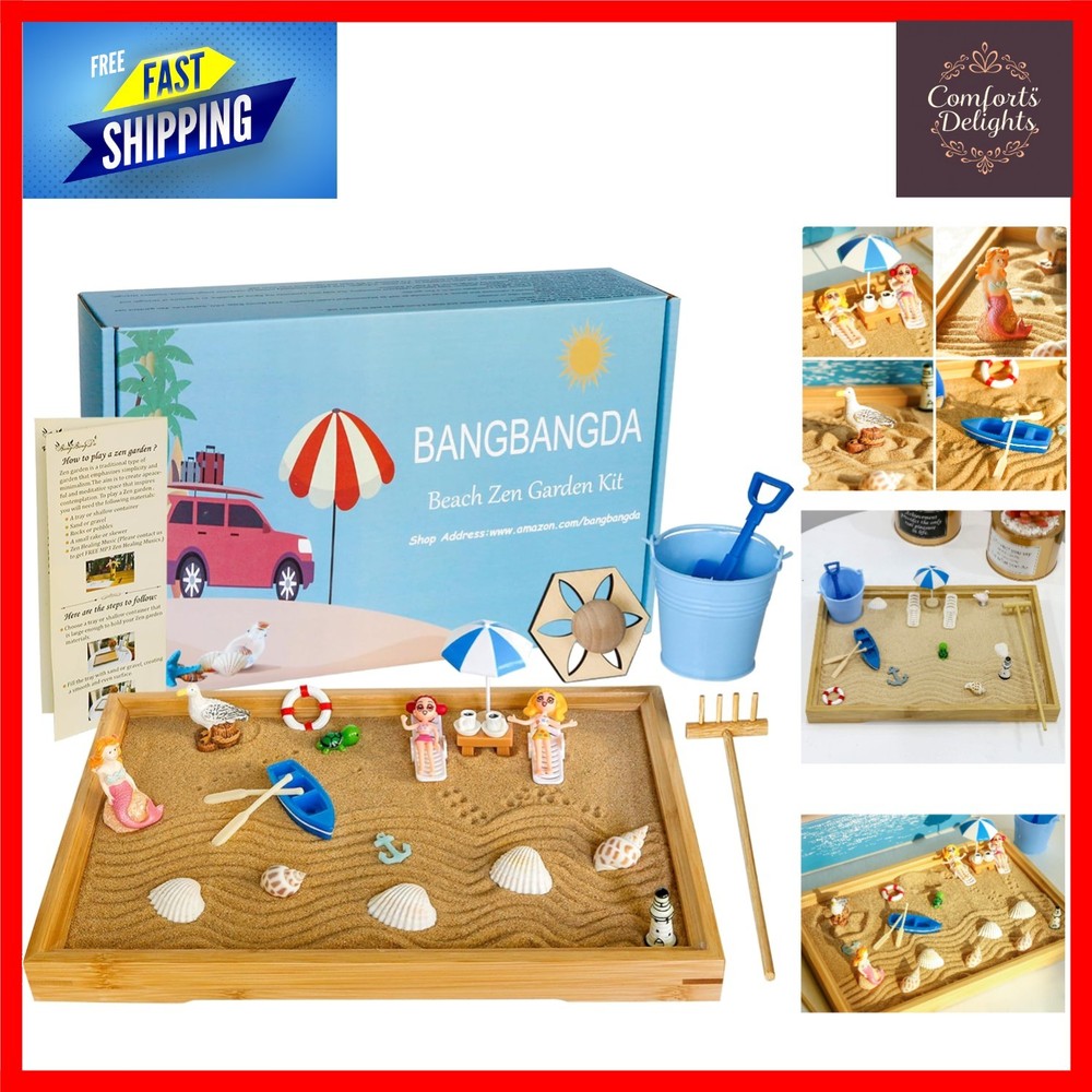 Miniature Zen Garden - Desktop Beach Relaxation Kit, 23 Pcs