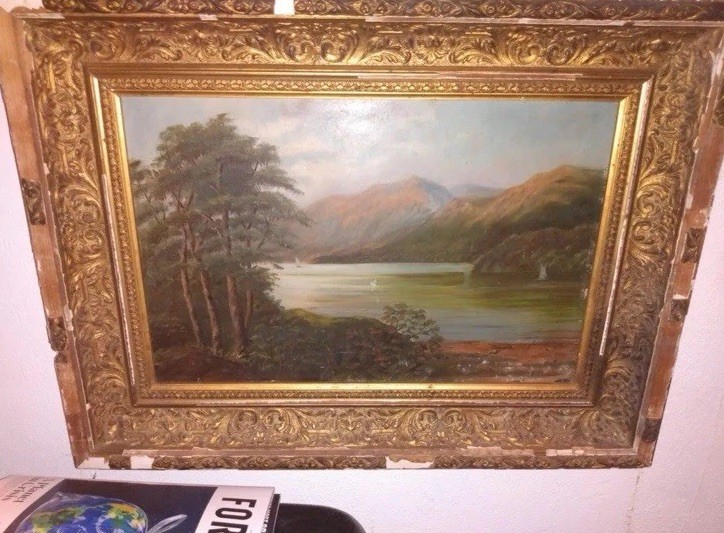 Antique Original Oil Painting Framed, Landscape
