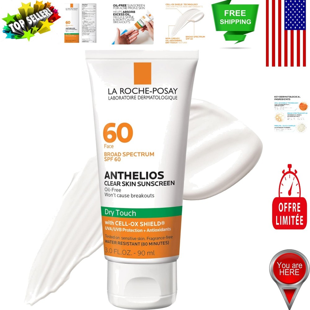 Broad Spectrum SPF 60 Sunscreen for Sensitive Skin - La Roche-Posay Clear Skin