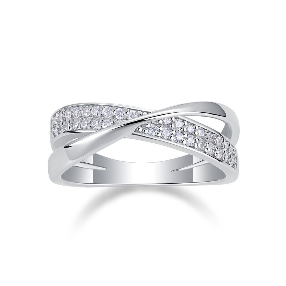 14K White Gold Moissanite Ring - Elegant Valentine's Day Jewelry Gift