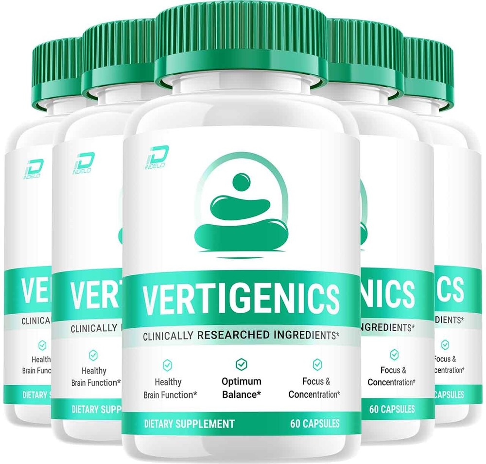 (5 Pack) Vertigenics Brain Supplement Capsules-Verti Genics All-Natural