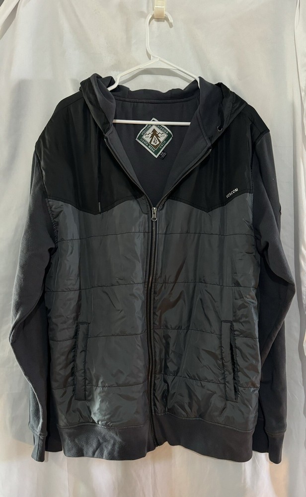 Volcom Mens Jacket Gray Black XL