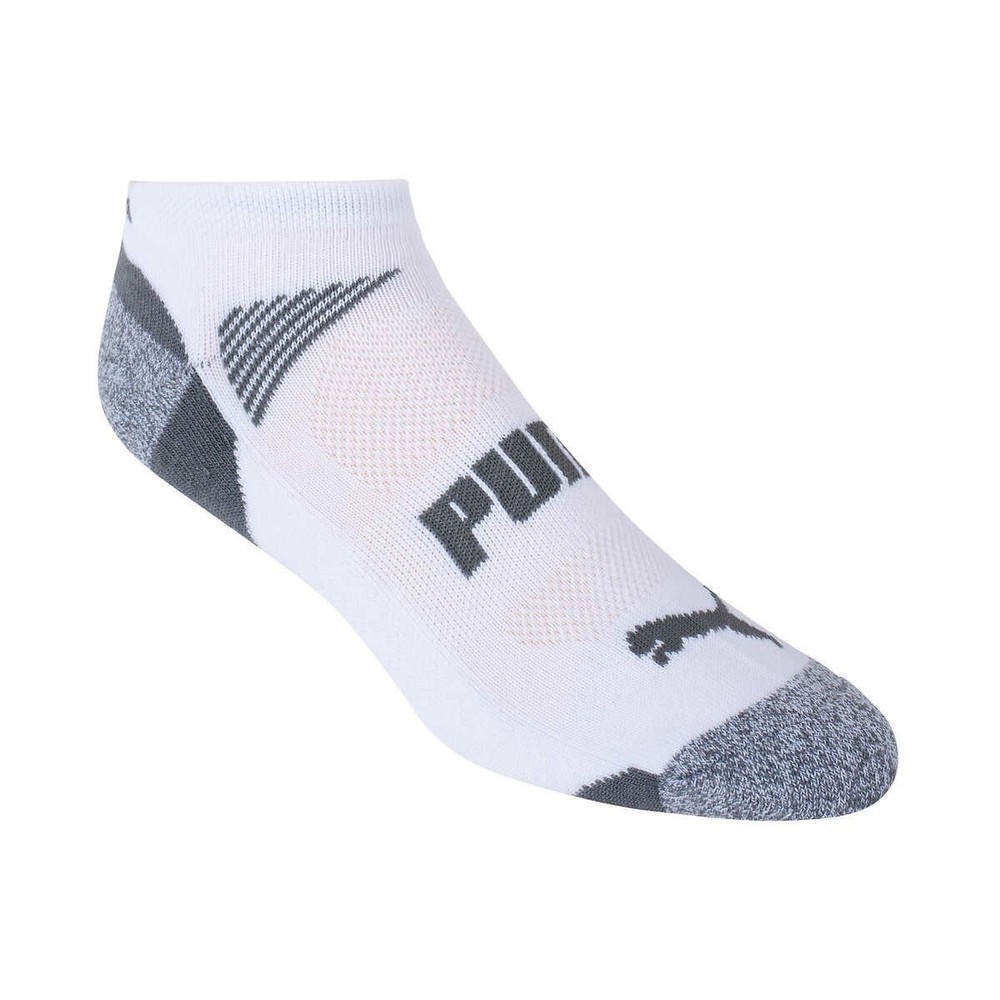 Puma Men's No Show Cool Max Moisture Wicking Socks 10Pairs, White Shoe Size 6-12