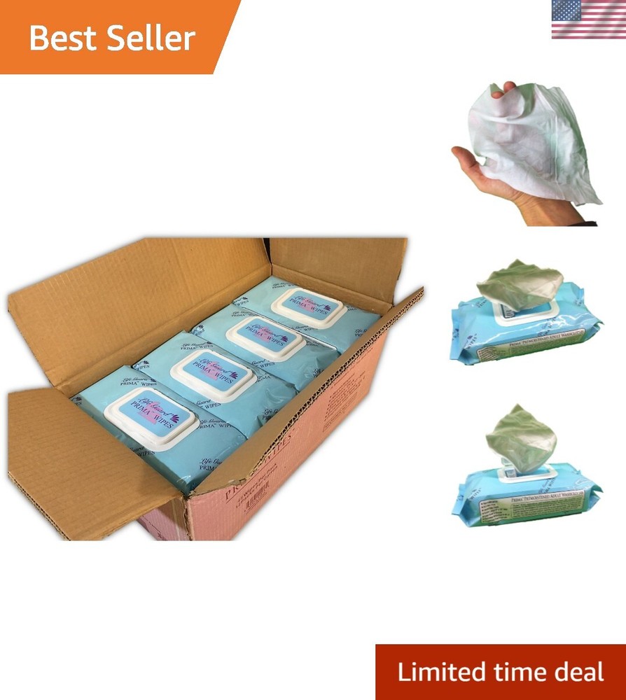 Prima Wipes Adult Washcloths, Bulk 12 Pack Case with 48 Extra-Large 9