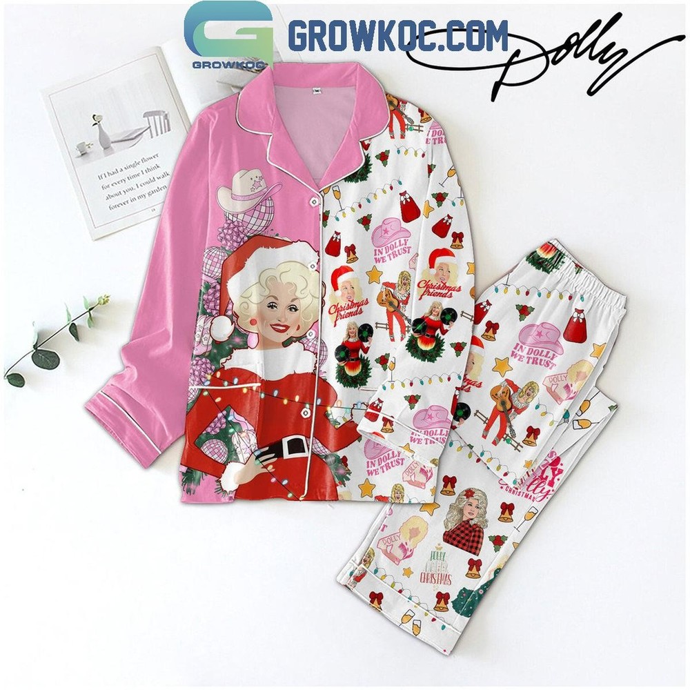 Dolly Parton In Dolly We Trust Christmas Friends Pajama Set