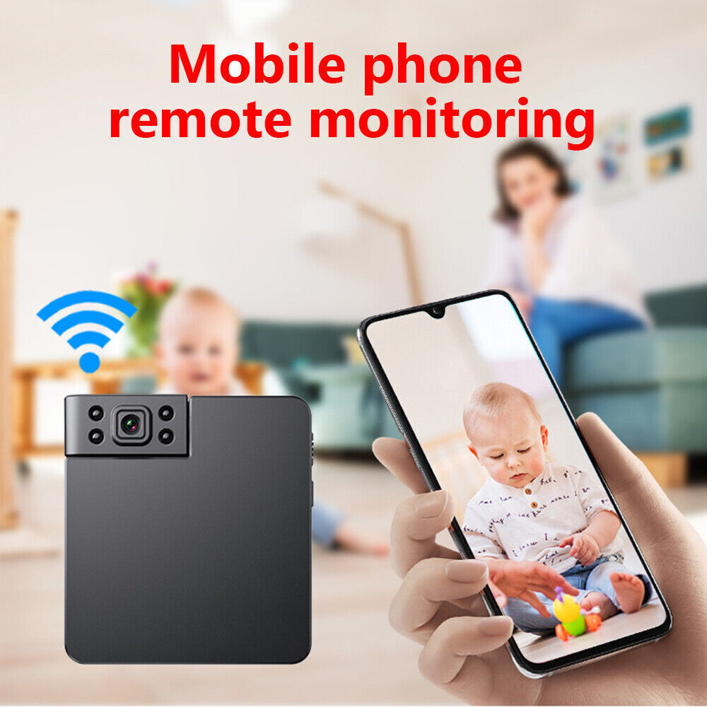 HD 1080P WiFi Mini Camera 180° Rotatable Wireless Camcorder IR Night Vision DVR