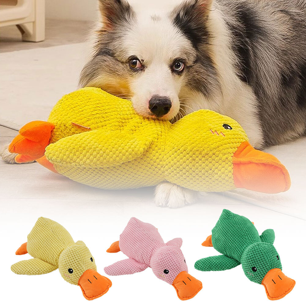 Interactive Quacking Duck Dog Toy with Realistic Sound, Plush Stuffed Duck