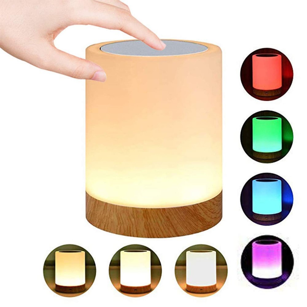 Night Light Touch Sensor Lamp Bedside Table Lamp for Bedroom Rechargeable Dim...