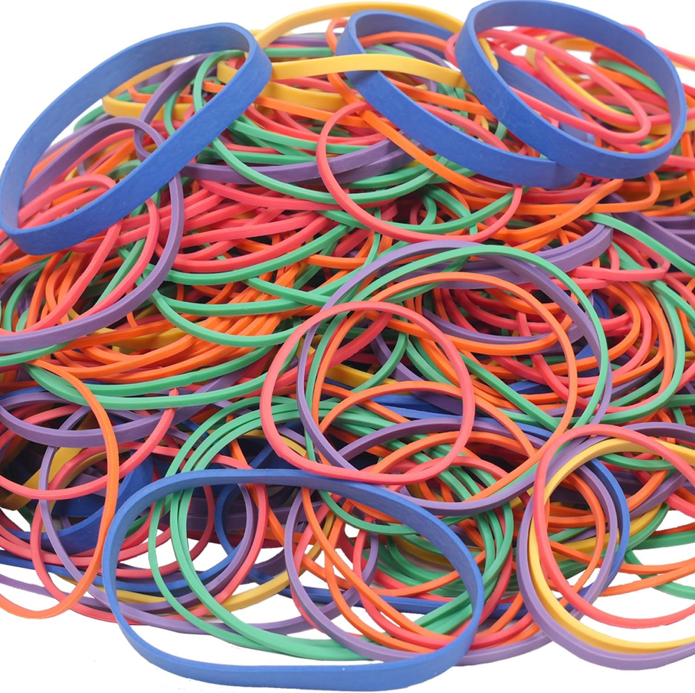 Multicolor Assorted Rubber Bands 0.6Lb/272G for School Home Office Use