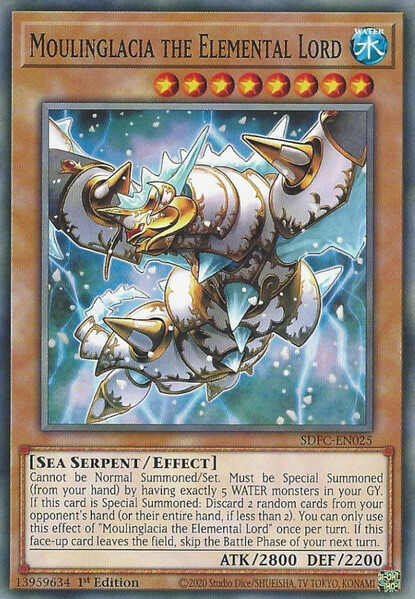 Moulinglacia the Elemental Lord - SDFC-EN025 - Common - 1st Edition x3 - Near Mi