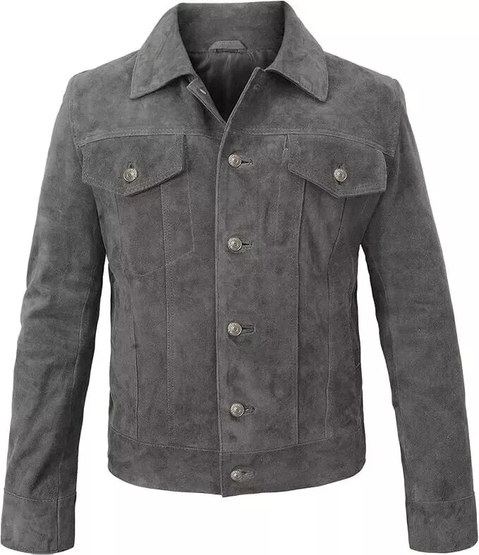 Custom Tailored New Men's Genuine Sheepskin buttoned Leather Motorcycle Jacket
