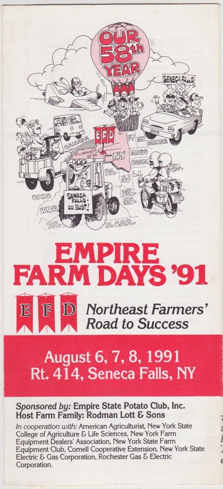 1991 Empire Farm Days Seneca Falls New York Brochure