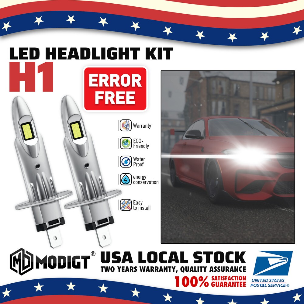 2x H1 LED Headlight Bulbs Kit High/Low Beam For Kia Forte 2010-2014 White 6000K