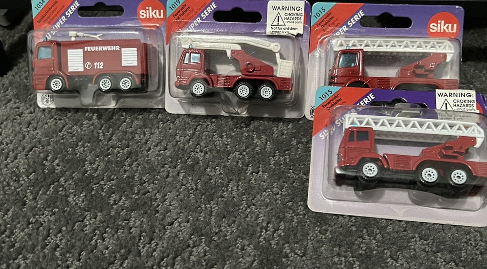 Siku Super Serie Fire Vehicles-Fire engines, Simon snorkel, Water Canon die-cast