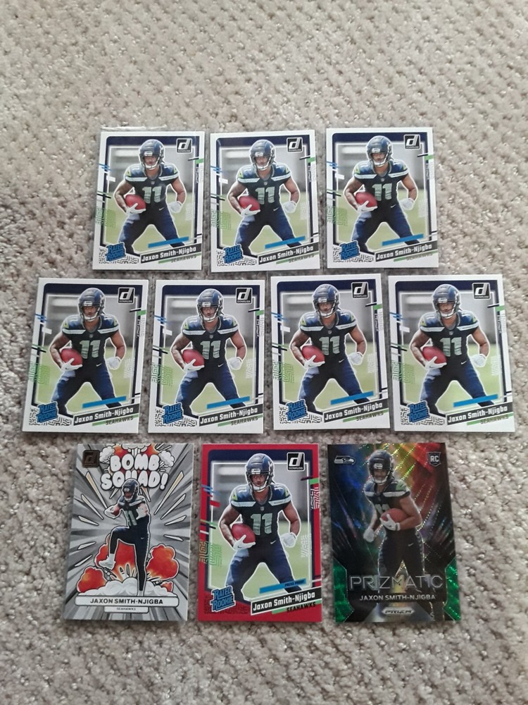 Lot Of (10) Jaxon Smith Njigba Rookie Cards! Donruss Red! Prizmatic Parallel