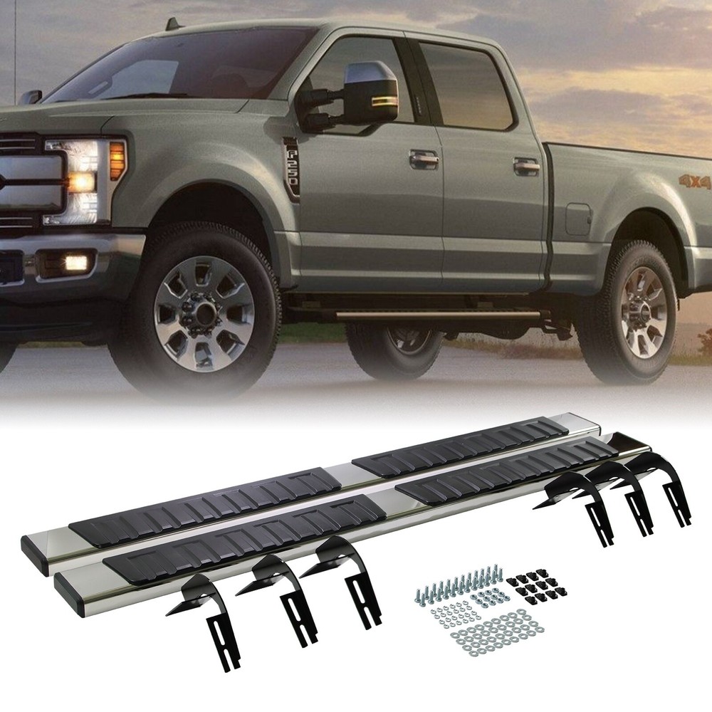 Side Step Running Boards for 1999-2016 Ford F 250 350 Crew Cab 4 Door Steel,L+R