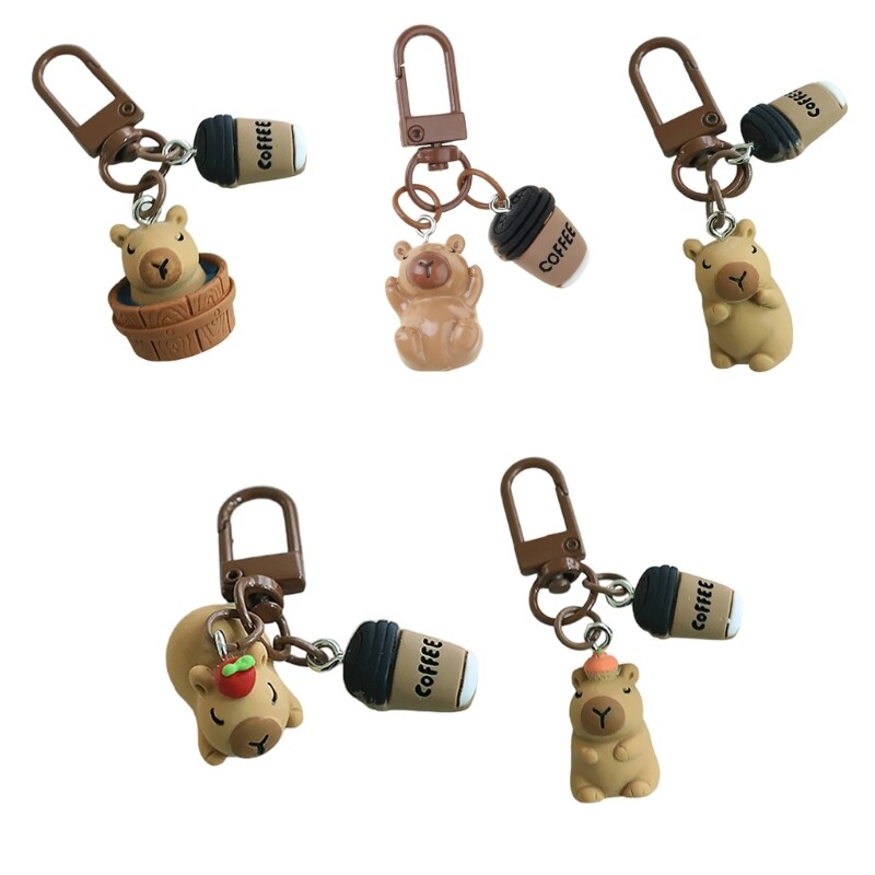 Adorable Capybara 3D Key Holder Stylish Resin Ornament for Belonging