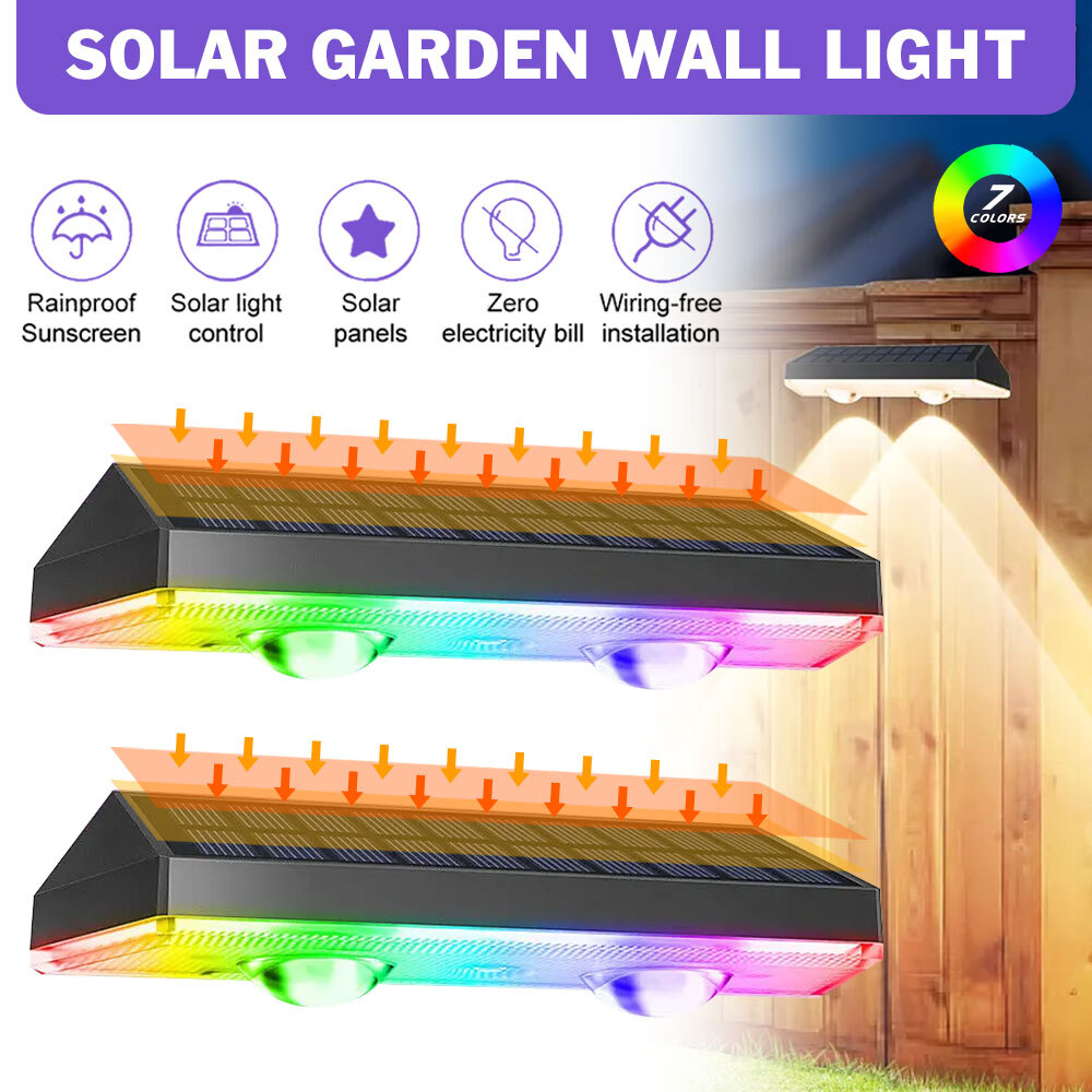 Solar LED Fence Lights for Deck, Wall, Stairs, and Garden Outdoor Decor