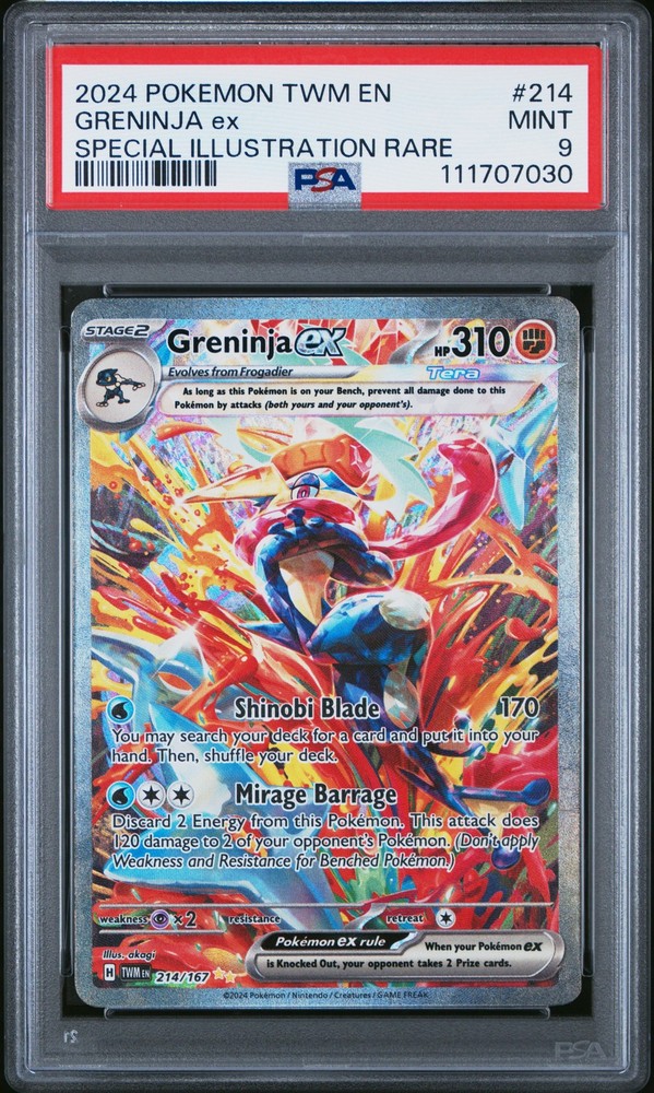 Greninja Ex 214 Pokemon Twm En-Twilight Masquerade PSA 9