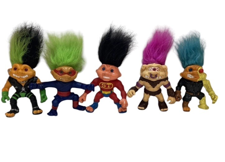 Vintage 1992 Hasbro Battle Trolls Lot of 5 Retro Troll Dolls