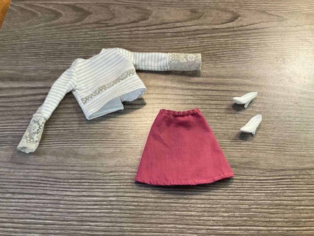 Mattel Barbie Doll  Clothes Top Shirt Skirt Shoes Outfit Set Lot