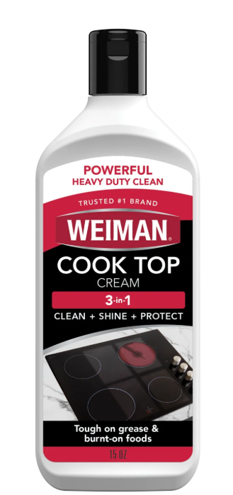 Weiman Heavy Duty Glass Cooktop Cleaner Polish for Shine & Protection
