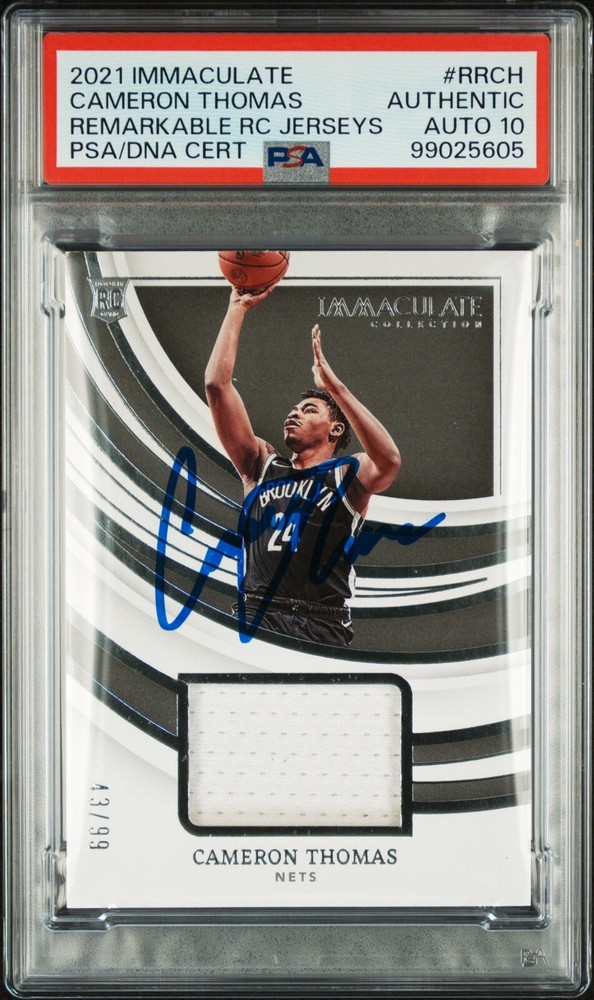 2021-22 Panini Immaculate Cameron Thomas RPA PSA GEM MT 10 Auto Rookie Card