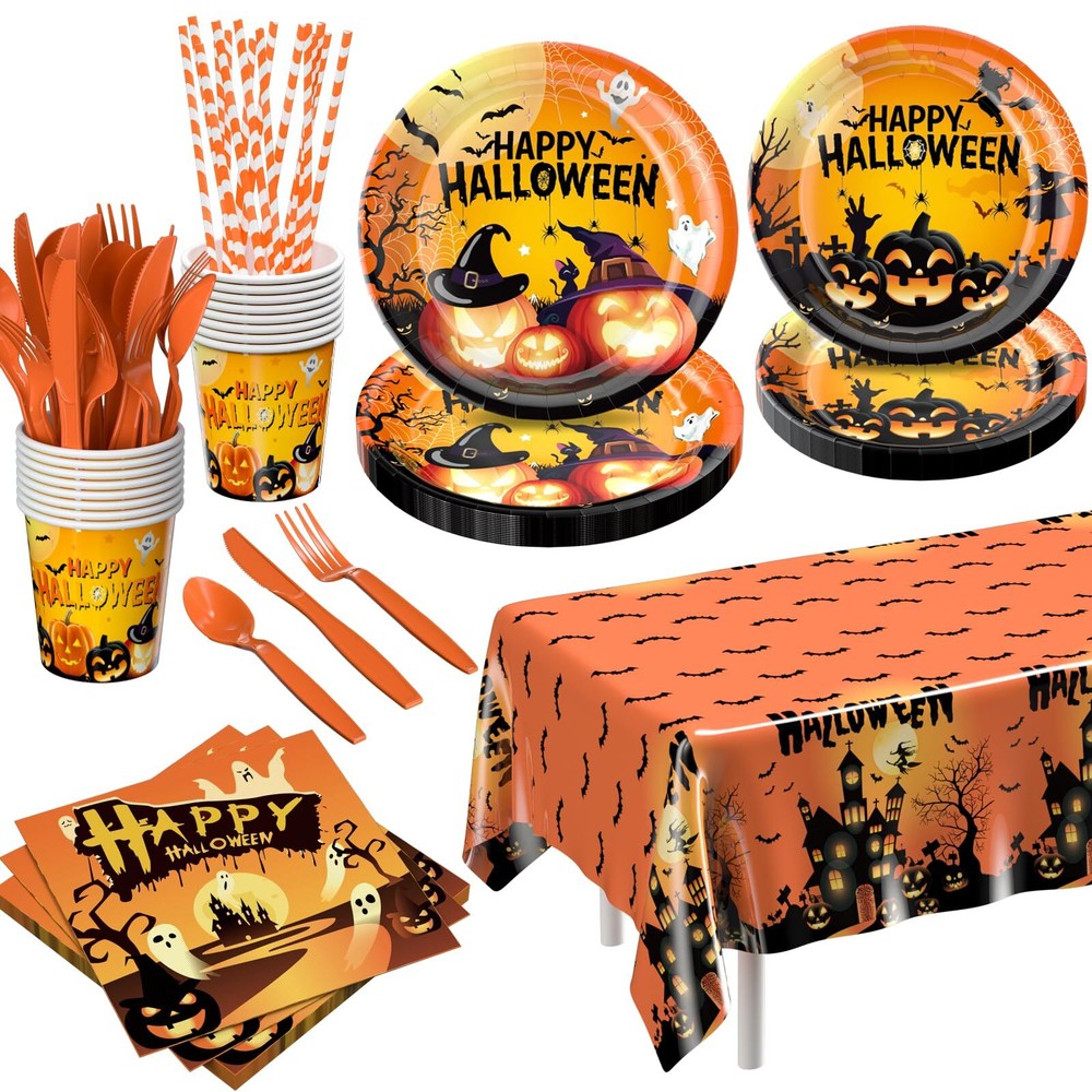 Halloween Party Supplies Halloween Party Decorations 129 Pcs Disposable Paper P