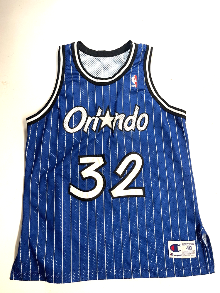 Champion Shaq Shaquille O'Neal Orlando Magic Jersey Size 48 XL 90s Blue