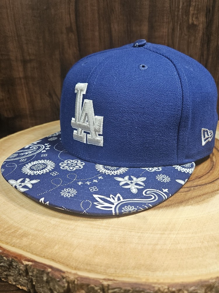 Los Angeles Dodgers New Era 59Fifty Floral Bill Fitted Hat Size 7 5/8 MLB LA