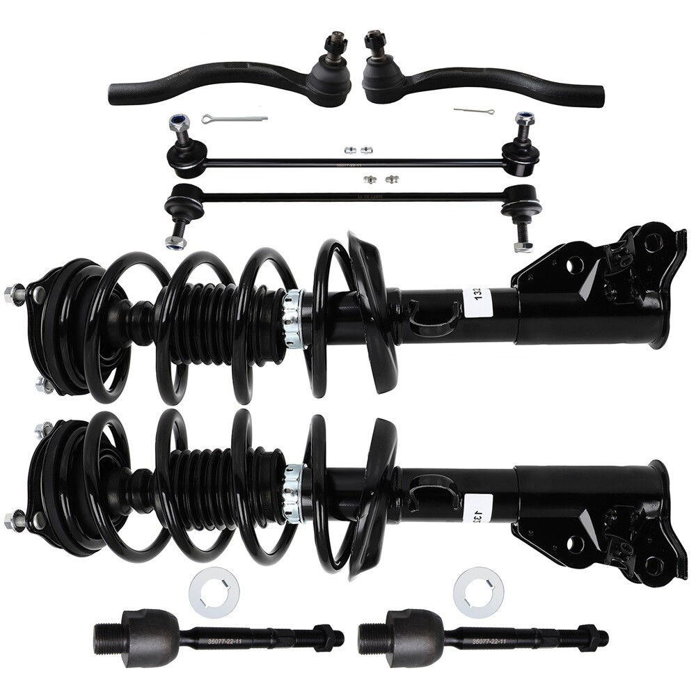 Honda Civic Non-Si 13-15 Front Suspension Kit with Struts Springs Sway Links Tie Rods  