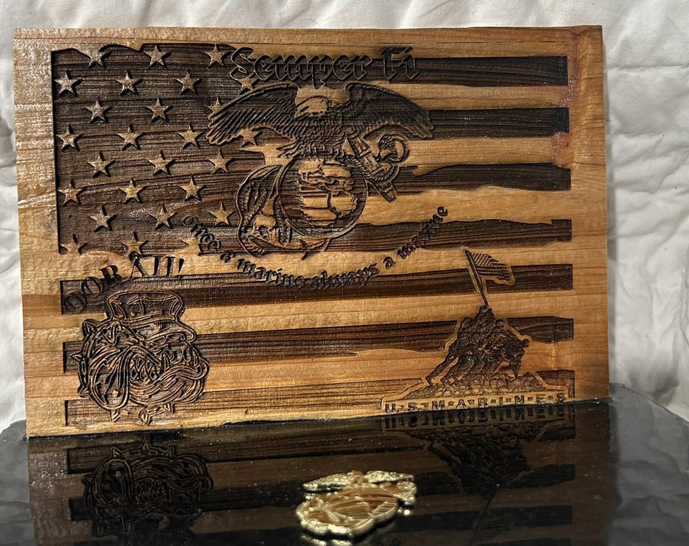 Engraved Marine Corps Desk Plaque