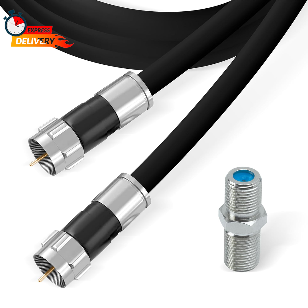 RG6 Coaxial Cable with F Connectors for High-Speed Internet and HD TV