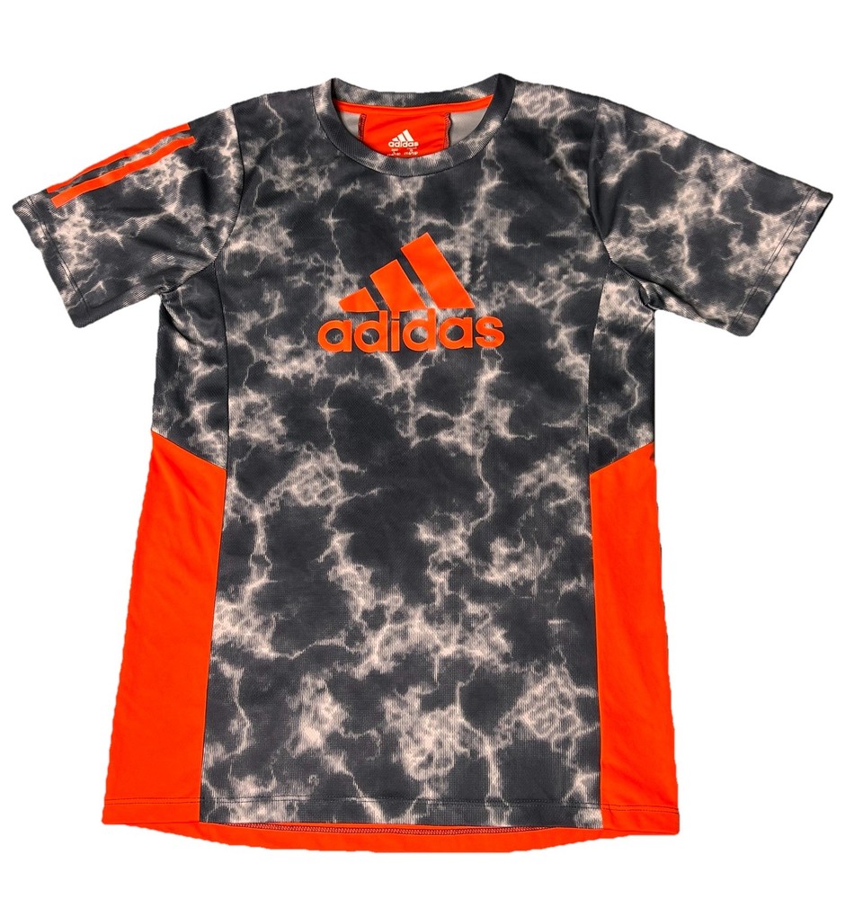Adidas Climacool Graphic Crew Neck Short Sleeve T-Shirt Boys Large Camo And Gray